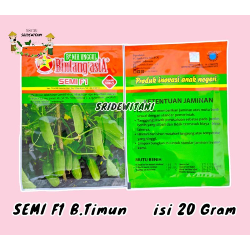 Bibit Benih Timun SEMI F1 bintang Asia 20gr