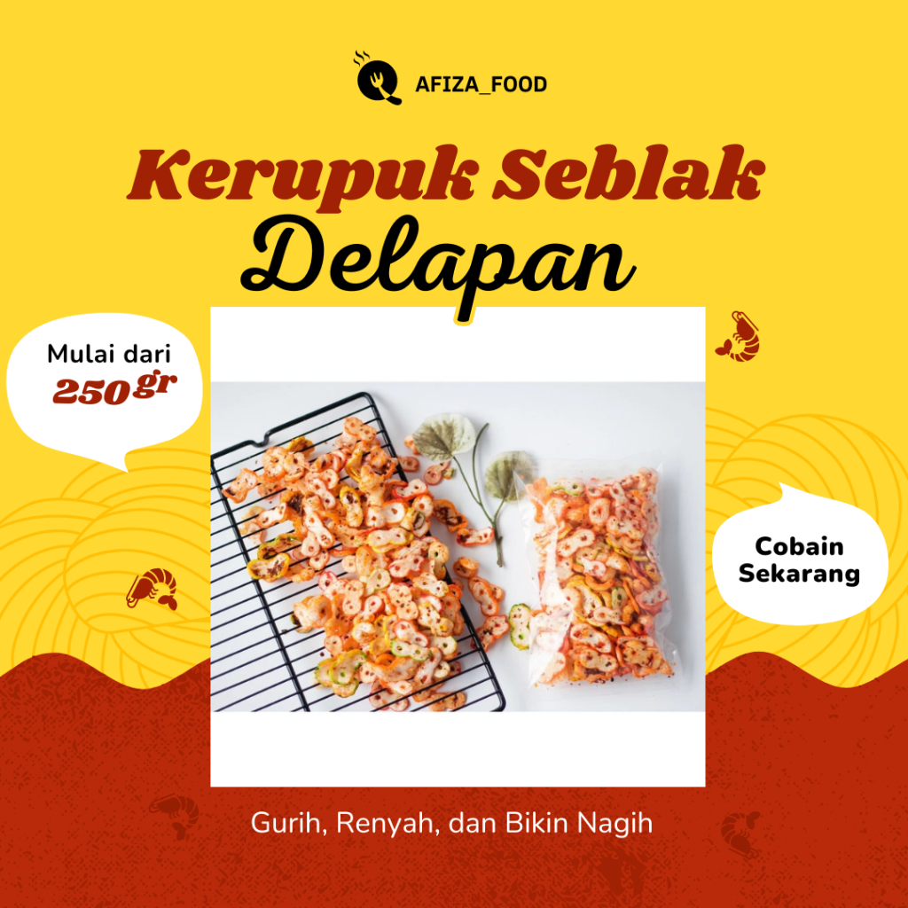 

(Termurah) 250 gram Kerupuk Seblak Delapan Pedas Cemilan bikin Nagih Afiza Food Snack Pedas Kerupuk Seblak Delapan Cemilan Murah Kerupuk Seblak Delapan