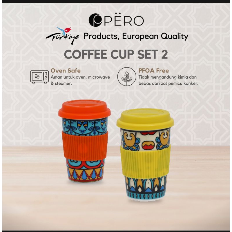 Pero Tea & Coffee Cup set of 2 / Gelas Tumblr / Mug Gelas Teh Kopi