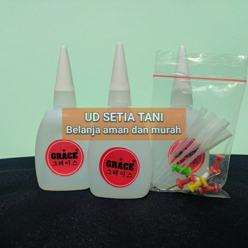 

[COD]Premium Grace Adhesive Cyanoacrylate Jumbo[1botol 48gr]