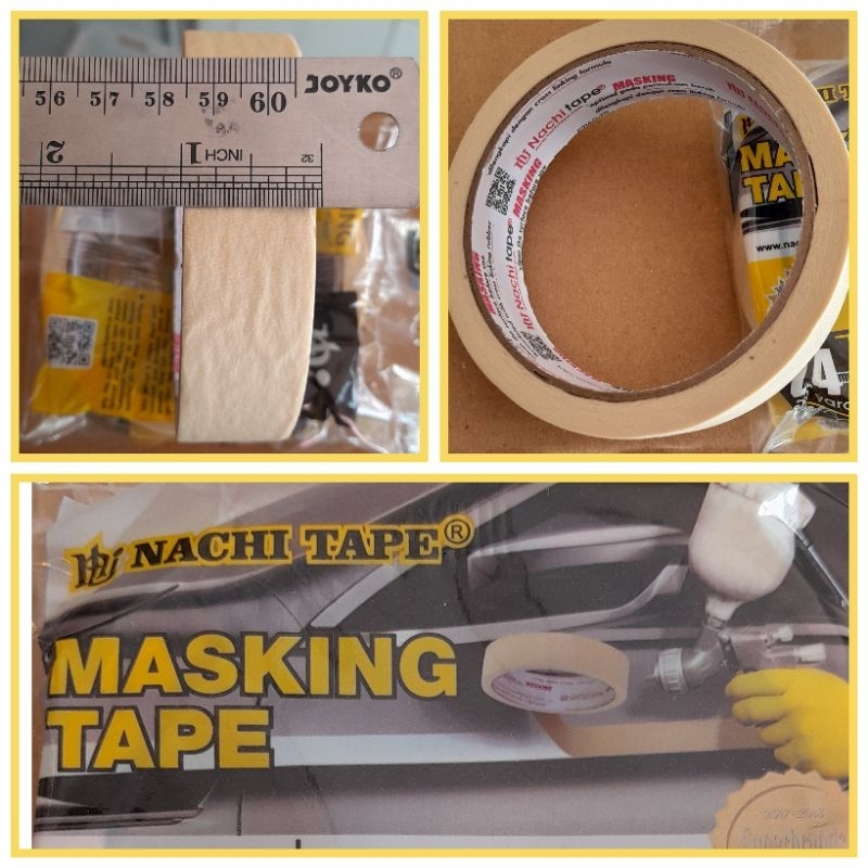 

Lakban kertas 1 inch 20Y masking tape isolasi 24mm 20 yard