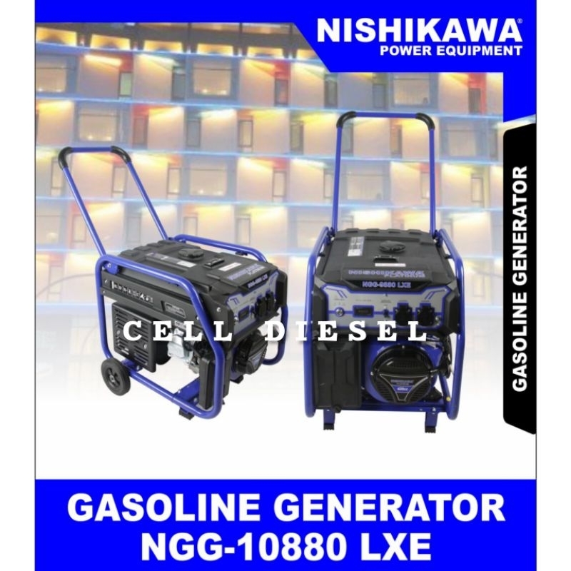 genset bensin 6800 Watt gasoline generator NISHIKAWA NGG 10880 LXE