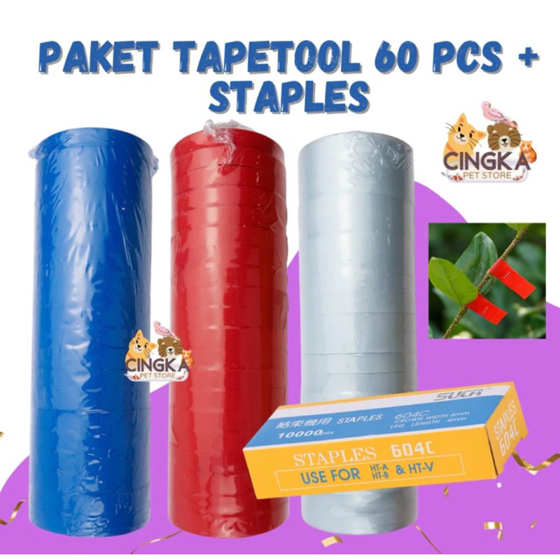 

Pita Tapetool Paket 60 Roll + 1 Kotak Staples