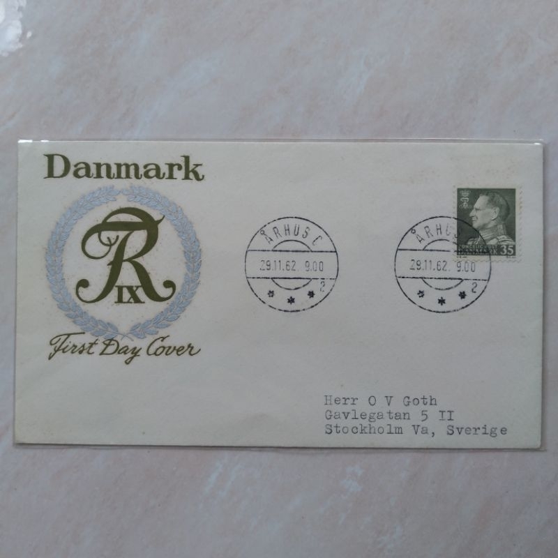 

Koleksi Filateli Sampul FDC SHP Denmark King Frederik IX 1962 - YN1337