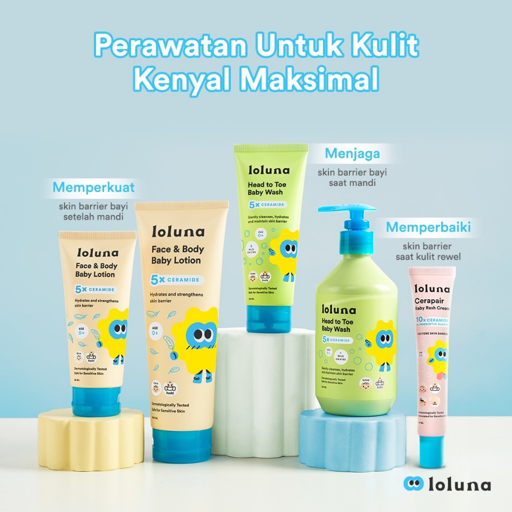 LOLUNA CERAMIDE BASIC SKINCARE BABY/ hair lotion/ body wash/face body lotion