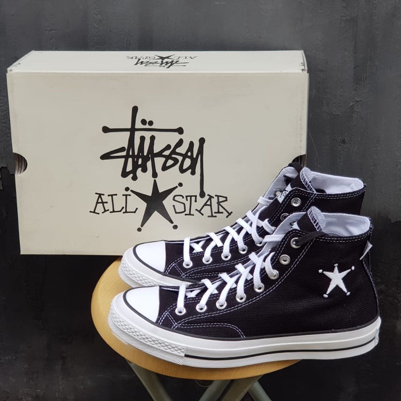 Converse 70 Hi x Stussy Black White