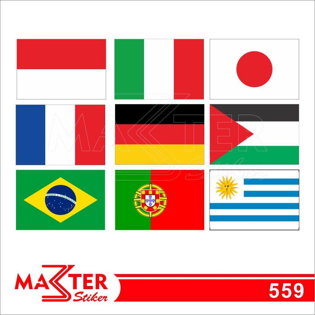

559 - Stiker Bendera di Pipi, Sticker Vinyl, Premium, Tahan Air, Termurah, dan Bisa Custom