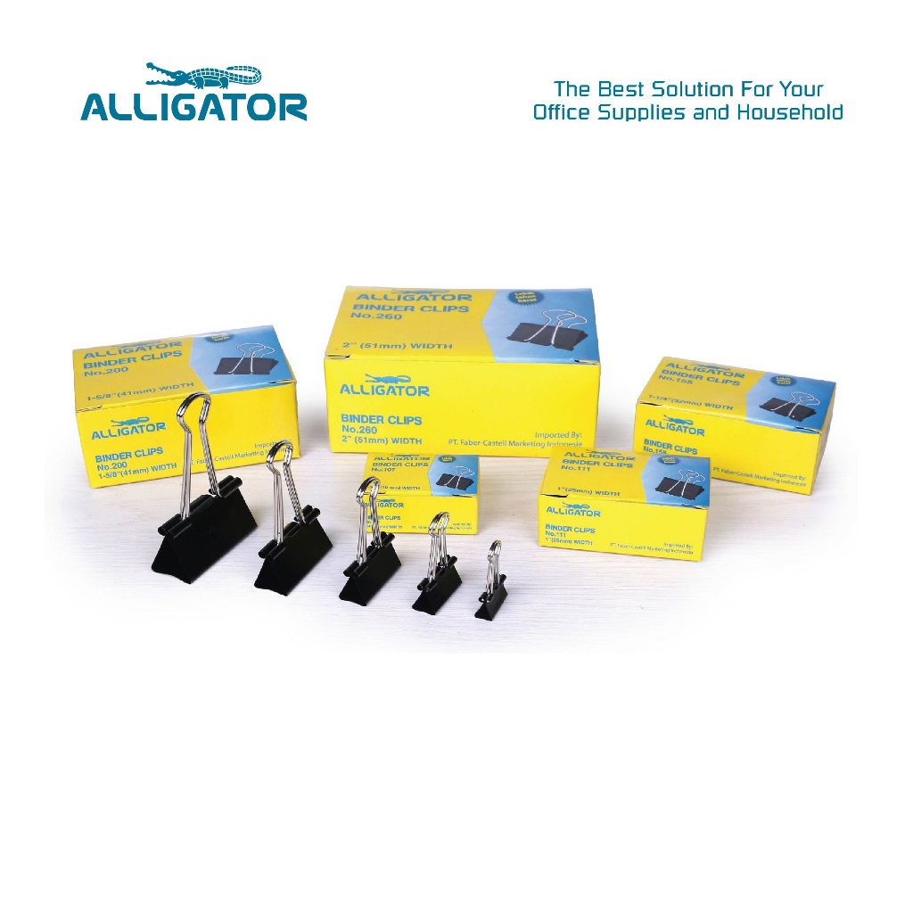 

Alligator Binder Clip Box 107, 111, 155, 200, 260