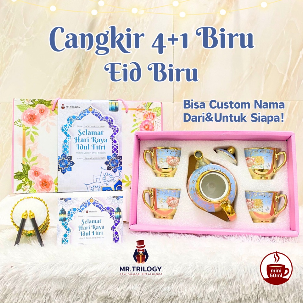 Order Cangkir Teko TeaPot Set 5in1 Hampers Gelas Teh Kopi Pot Gaya Eropa