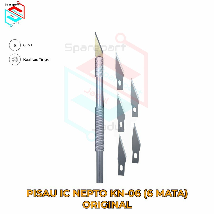 

Pisau IC Nepto KN-06 6 IN 1 Mata Pisau Hobby knife Set Pisau Acrylic Set Original - Pisau Pena Pen Cutter PCB IC Ukir Kayu Crafting Engraving Cutting Art