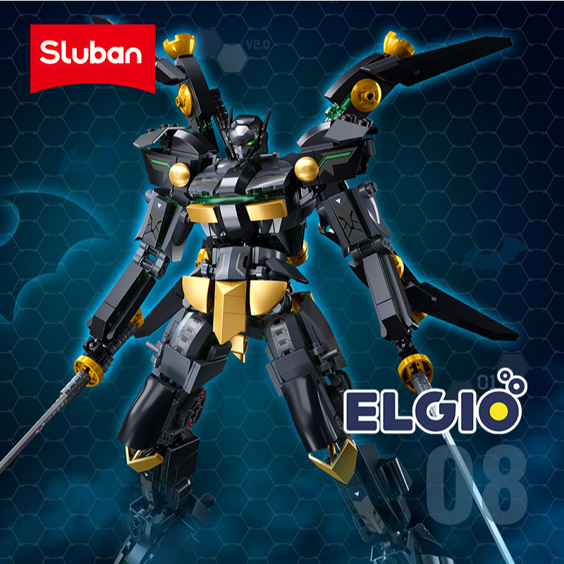Sluban Bricks Robot Mecha Black Bat Hero B1052