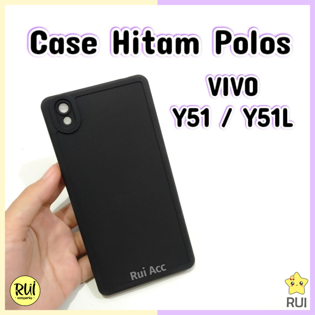 Case Hitam Vivo Y51 / Y51L Black Matte Softcase Polos Lentur Silikon HP