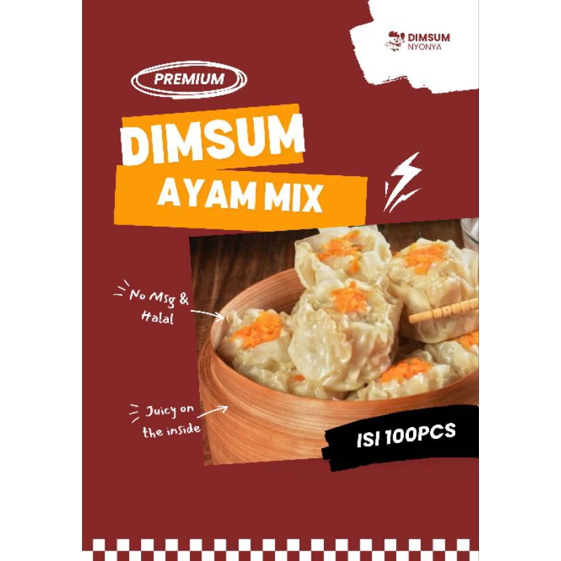

Dimsum Nyonya | Dimsum Ayam Premium Isi 100pcs Frozen Homemade Free Saos