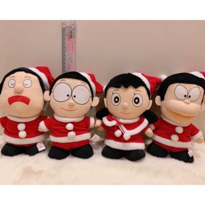 Boneka teman doraemon, shizuka suneo giant nobita santa set