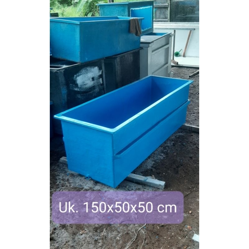 KOLAM FIBER|| Kolam Ikan POLOS uk. 150 x 50 x 50 cm Polos