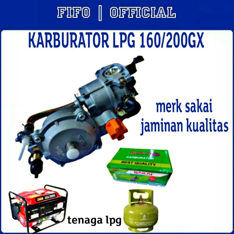 Pesan cepat sakai KARBULATOR LPG GX16 2 SAKAI KONVERTER KIT GENSET AIR HYBRID BENSIN KE LPG MURAH