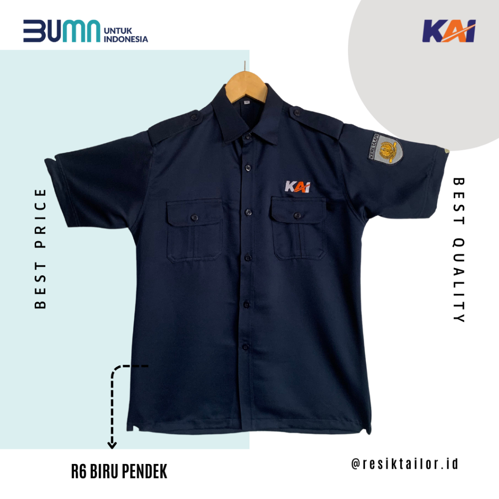 Seragam R6 Biru PT.KAI