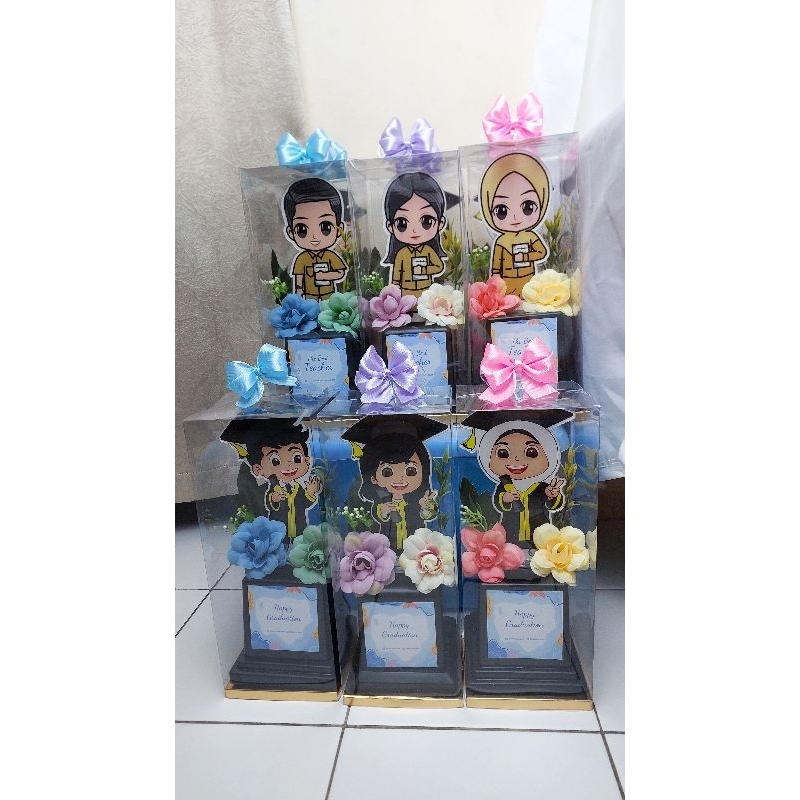 Piala Guru hadiah hari guru kado guru buket guru buket bunga teropi buket mini hari guru topper guru
