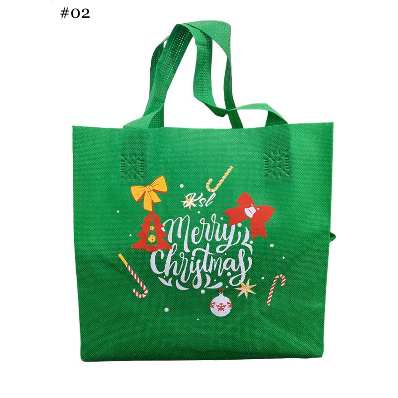 

Tas Spunbond / Tas Kain Belanja / Goodie Bag HLS KOTAK ( kotak nasi / kue ) NATAL 20, 22, 24, 26, 28