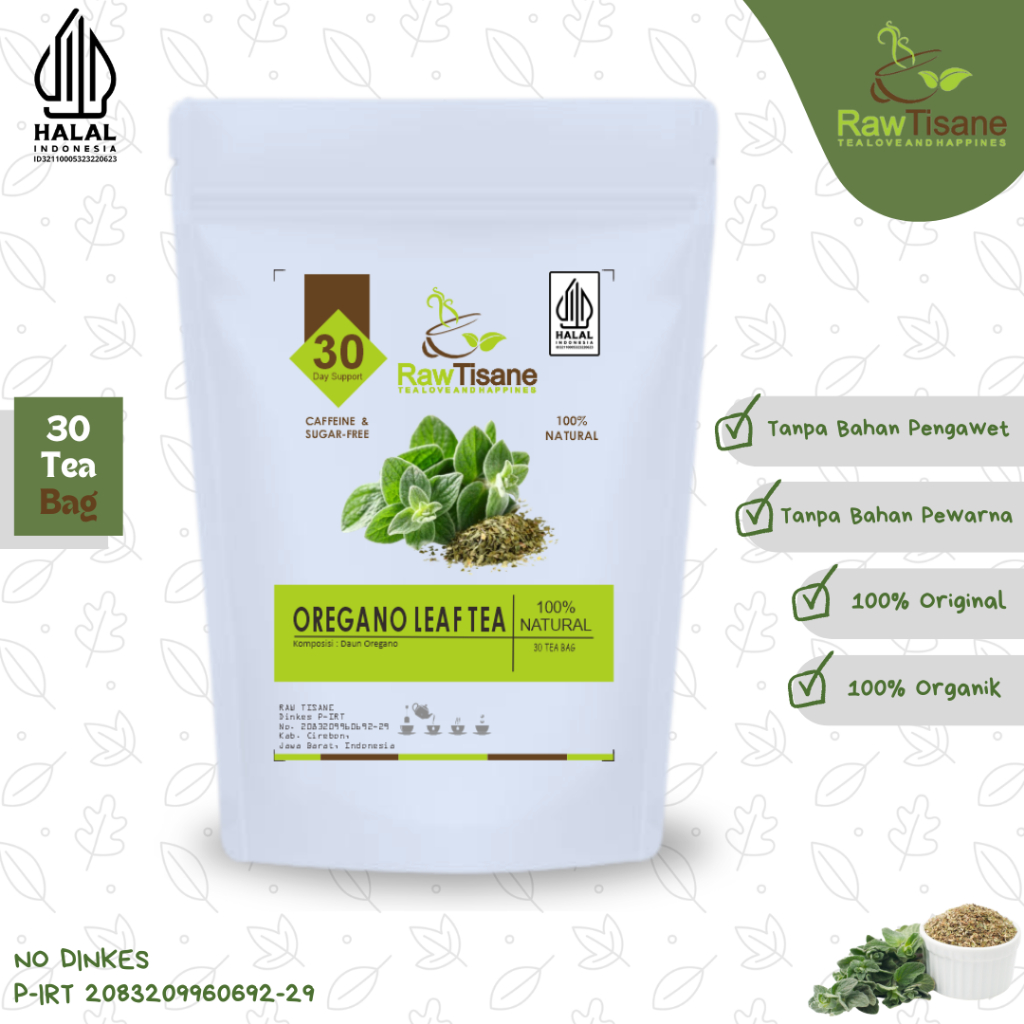 

RAW TISANE Oregano Leaf Tea : Teh Daun Oregano Isi 30 Tea Bag