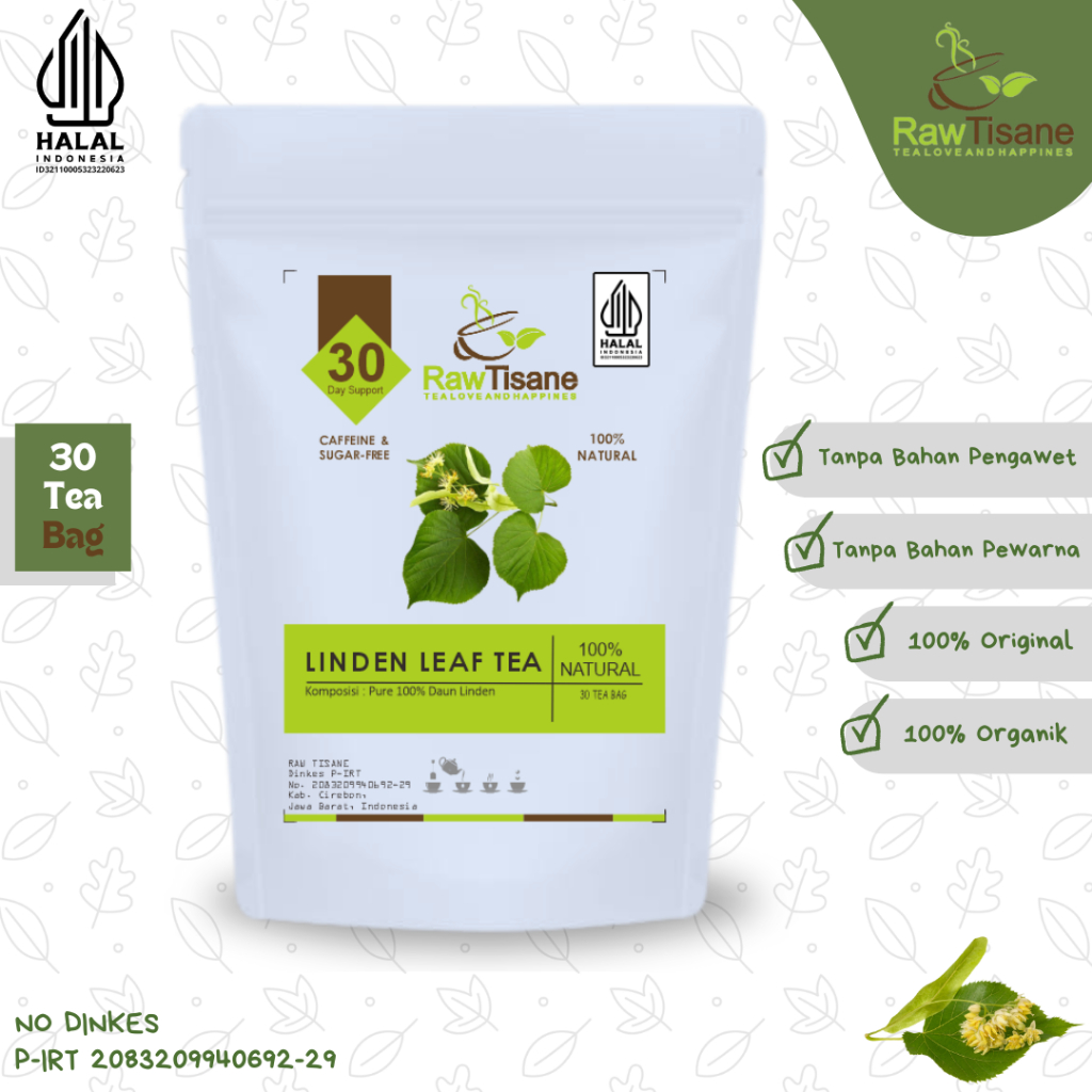 

RAW TISANE Linden Leaf Tea : Linden Tea / Teh Daun Linden Isi 30 Tea Bag