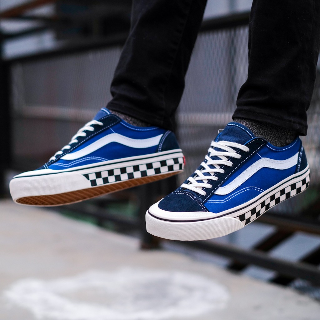 Style 36 Checkerboard True Blue / White Catur Original 100% BNIB Sepatu Sneakers Casual Pria Wanita 