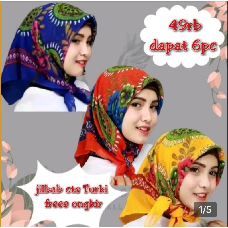 ZAZIZESTORE - JILBAB CTS SCARF TURKI / SEGIEMPAT CTS / JILBAB NENEK / HIJAB SEGIEMPAT IKAT