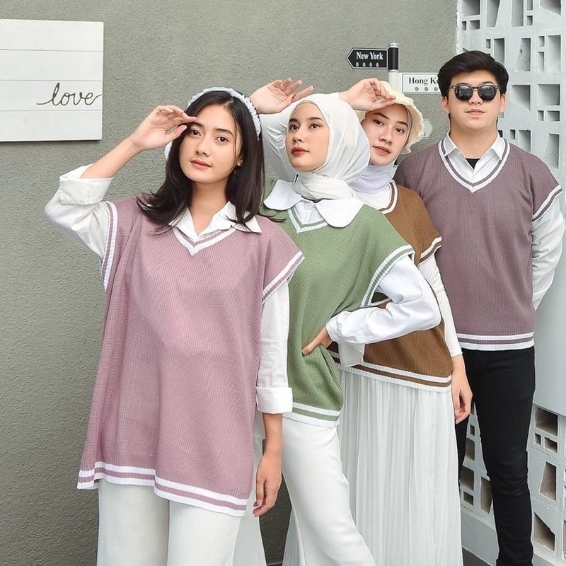 ROMPI VEST RAJUT SMP/SMK / ROMPI RAJUT OVERSIZE WANITA / ROMPI KOREA
