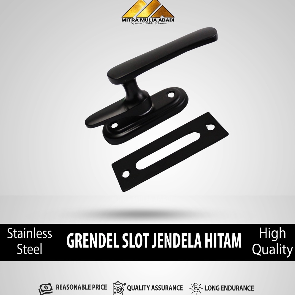 MALL Rambuncis Jendela Aluminium Tebal Hitam  Grendel Slot Jendela  Slot Jendela