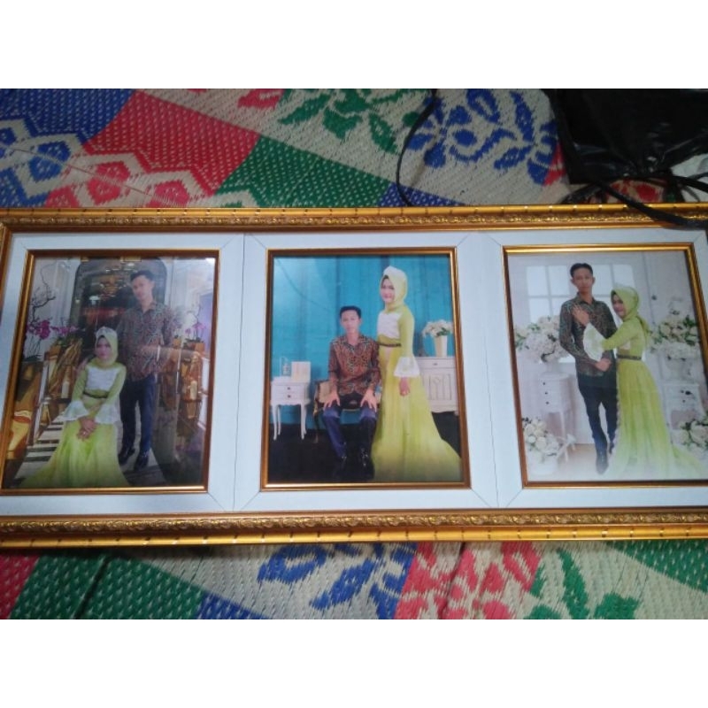 bingkai 10r 3 susun gold sudah sama foto
