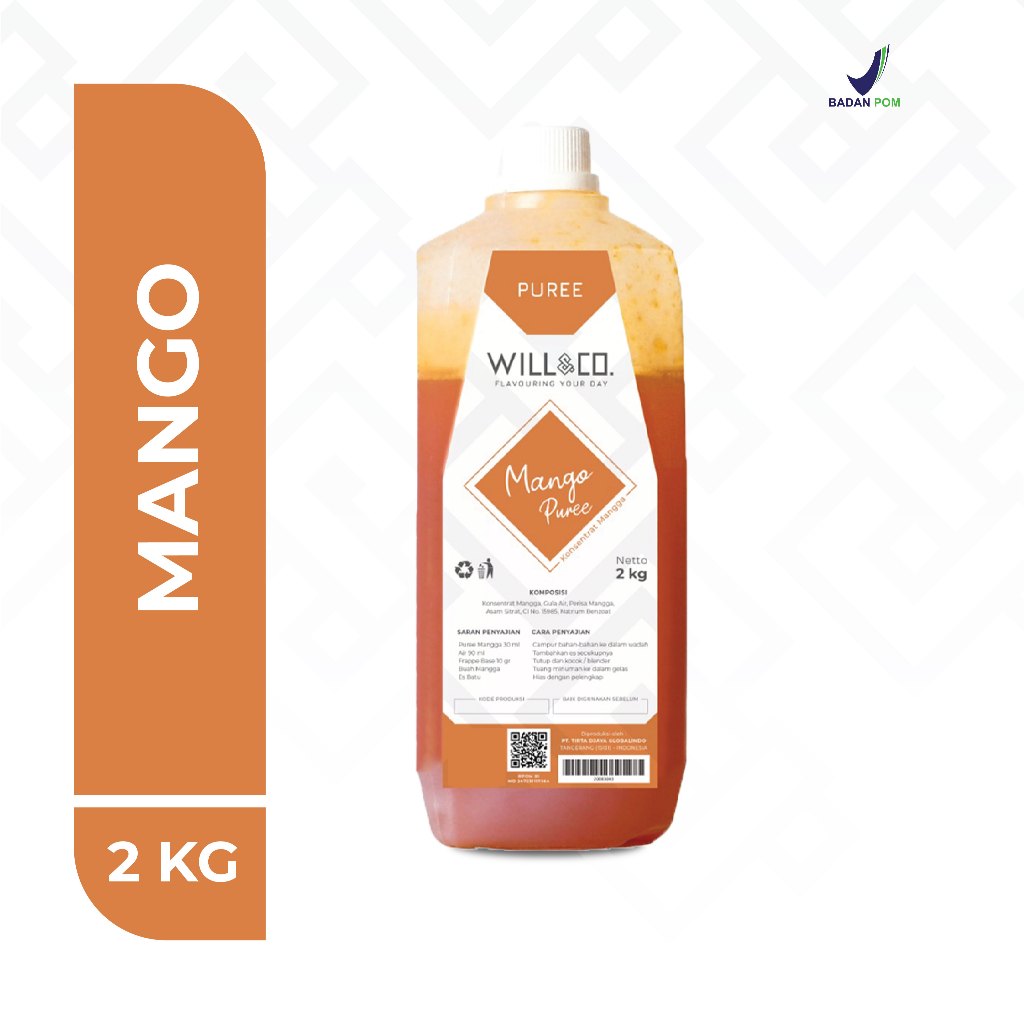 

Puree Mango Fruit Mix Smooties Will&Co 2L