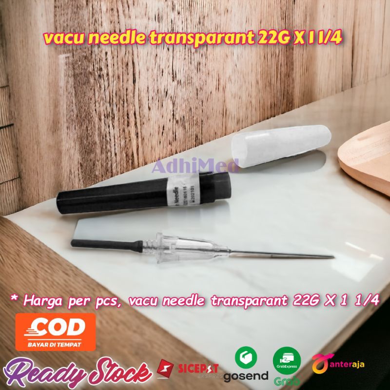needle flashback vacutainer 22G x 1 1/4 / vacu needle 22G multisample transparant