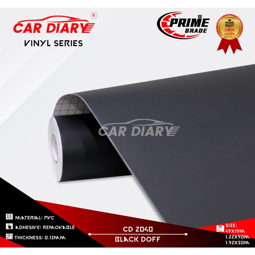 STIKER DEREK VINYL BLACK DOFF / VINIL CAR DIARY / STICKER CUTTING MURAH UKURAN L 122 CM X P 50 CM