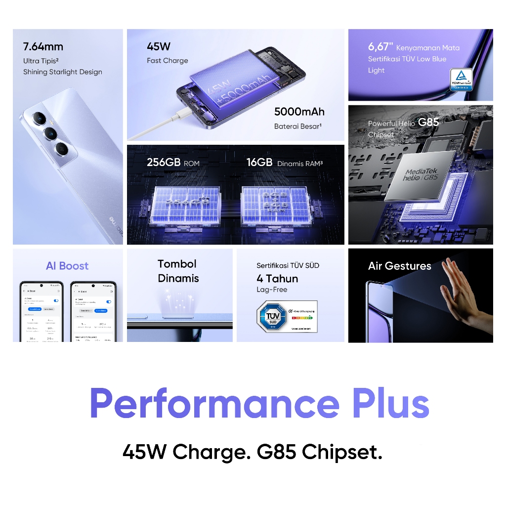 realme C65 8GB+8GB*|256GB (TUV SUD 4 Tahun Lag-free | 45W Fast Charge | 5000mAh Massive Battery | 7.64mm Ultra Slim )-1