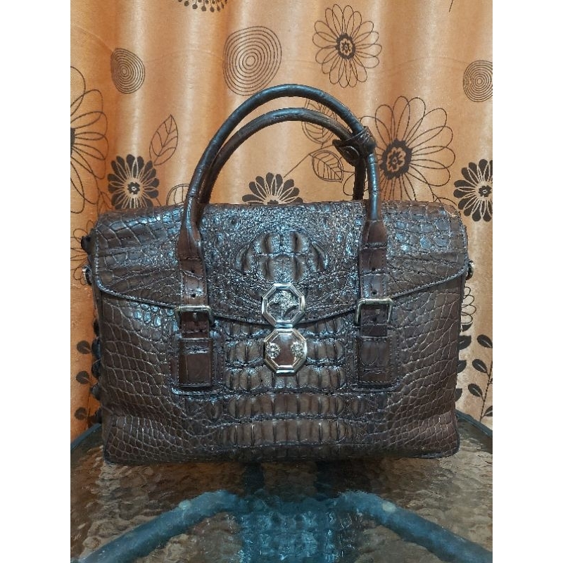 Tas Kantor Laptop Sultan Kulit Buaya asli, second/Preloved