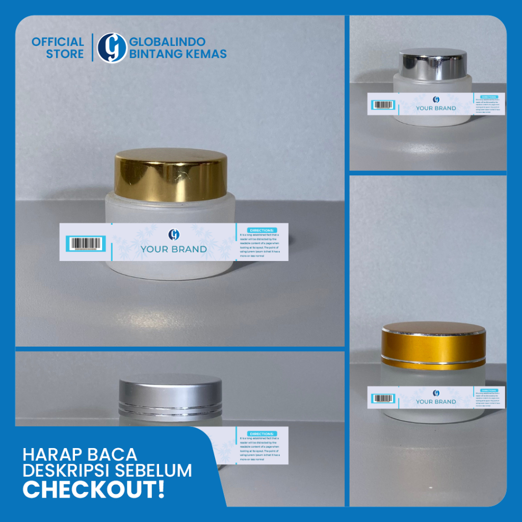 Cetak Label Pot Skincare | Label Skincare | Pot Moza Gold