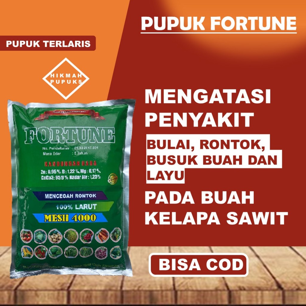 Murah FORTUNE 1 kg Pupuk Tepung Mudah Cair Mengatasi Sawit Berbuah Tidak Normal - Pupuk Semprot Atas