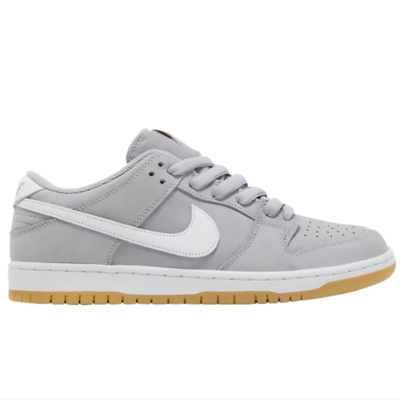 Nike SB Dunk Low Pro ISO Wolf Grey Gum || orange label