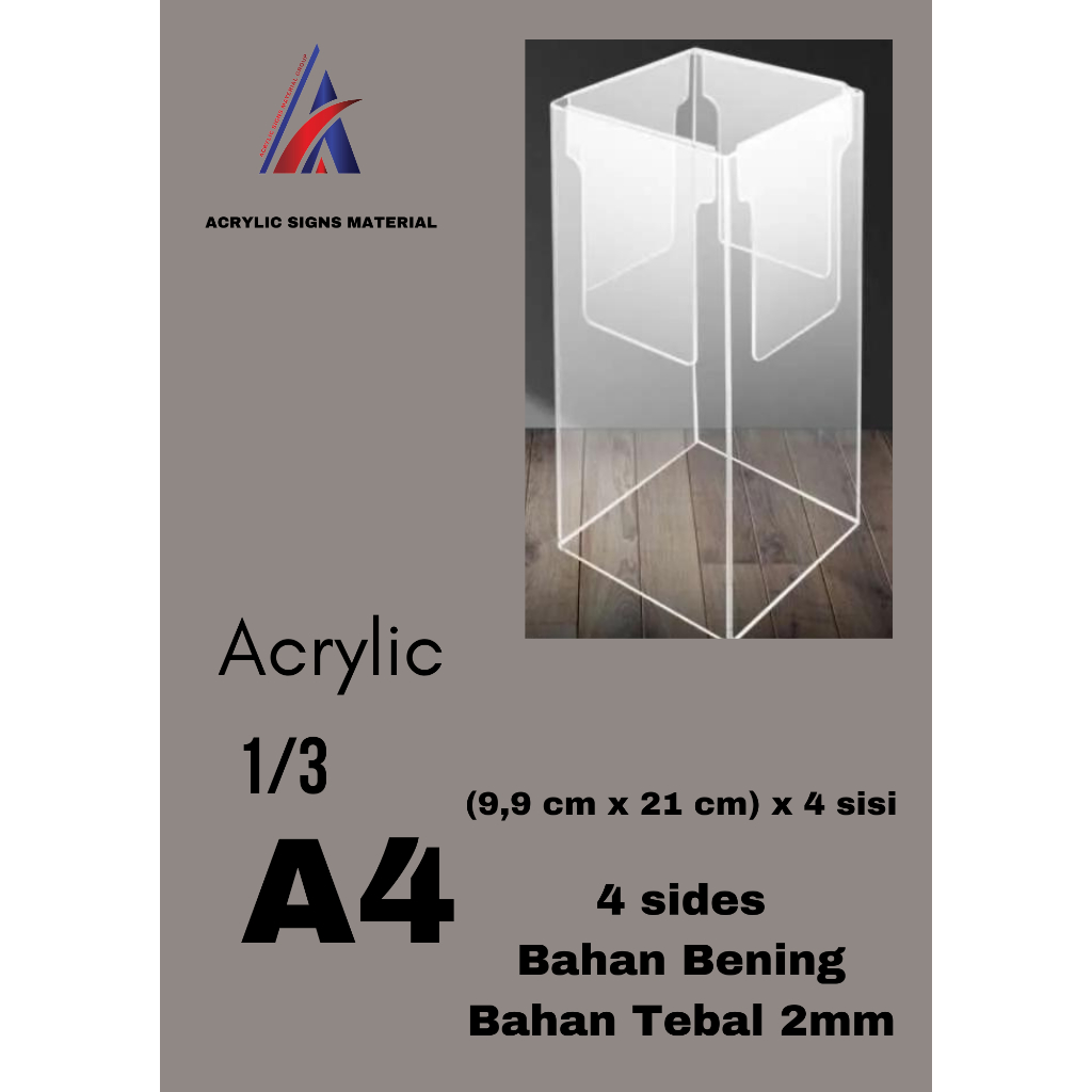 

MENU DISPLAY / AKRILIK / ACRYLIC TABLETOP STAND 4 SISI 1/3 A4