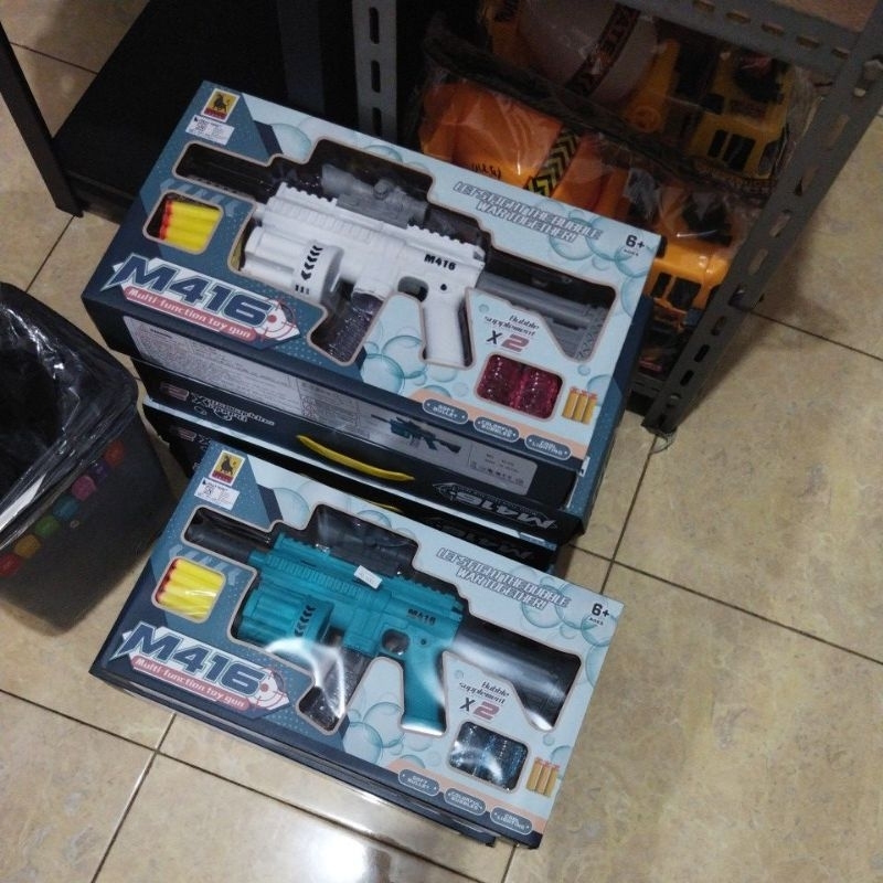 oketoys mainan senjata pistol M416 multifunctional gunnurf/bubble pistol bubble bunyi