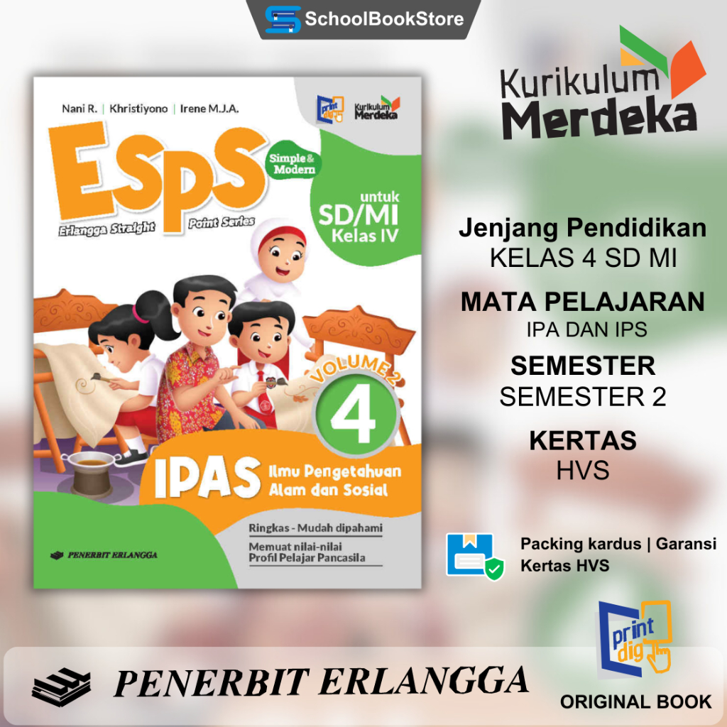 Buku ESPS IPAS KELAS 4 SD VOLUME SEMESTER 2 KURIKULUM MERDEKA MATA PELAJARAN IPA DAN IPS KELAS KLS 4