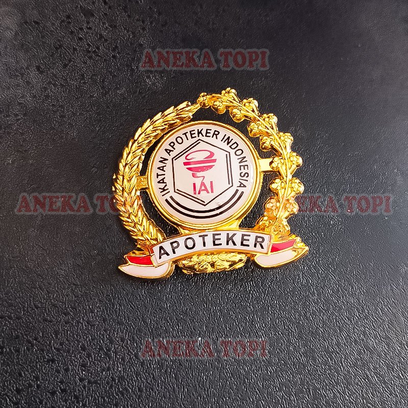 Pin Apoteker Pin Logo IAI Lencana Bros Ikatan Apoteker Indonesia Model Padi Kapas - Aneka Topi