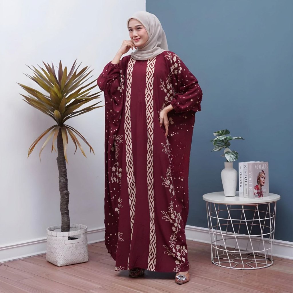 amara batik Kaftan Monik New Motif Gamis Jumbo bahan Rayon Tebal Baju Muslimah Busui resleting depan