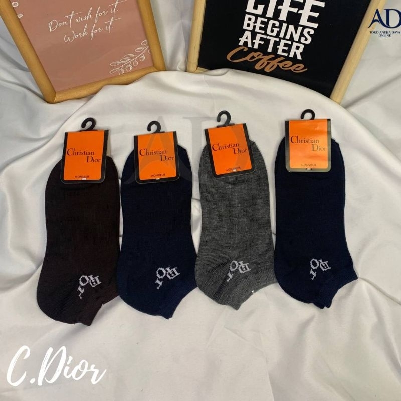 Aneka Daya - Bundle 3 Pcs (isi 3 pasang kaos kaki) Kaos Kaki Kantor Pria DIOR Casual Formal Premium 
