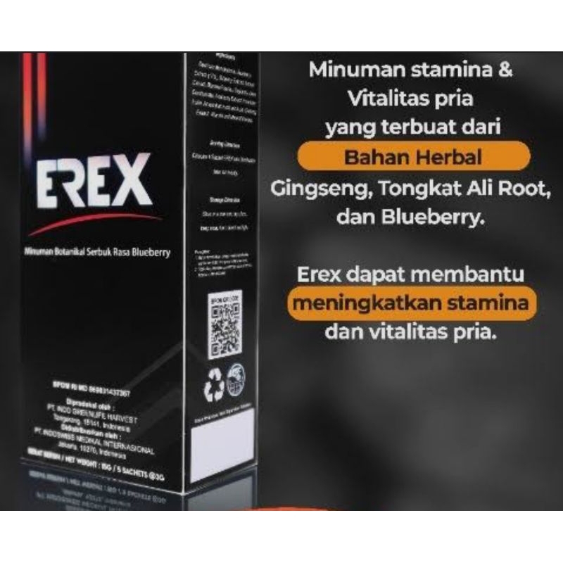 EREX Original – Obat Herbal Stamina Pria Minuman Serbuk Botanical Asli BPOM