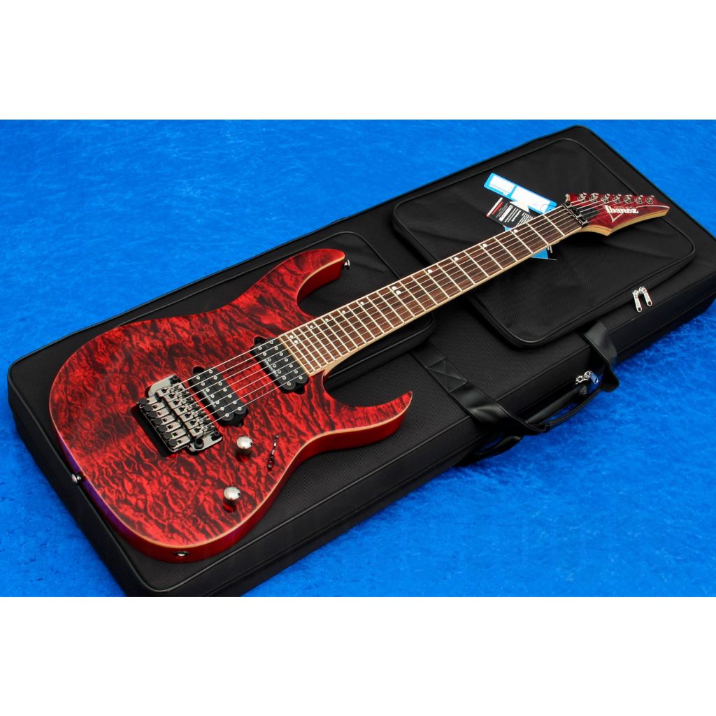 IBANEZ Premium RG927QMZ ORIGINAL Gitar Elektrik Tremolo Up Down 7 String Quilted Maple Top RG927 QMZ