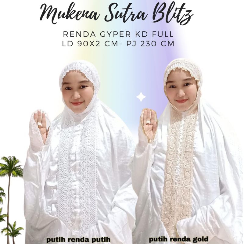 Mukena terusan sutra blitz renda KD