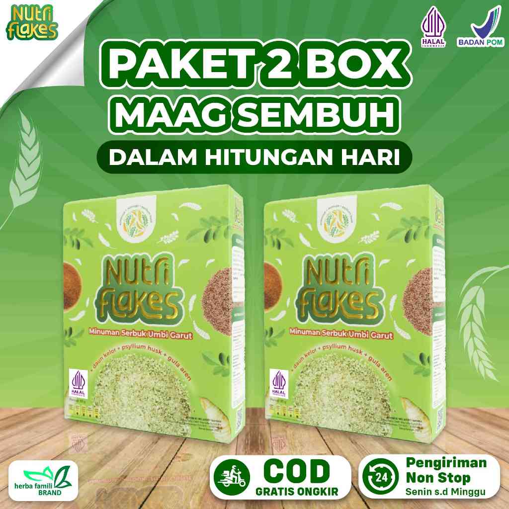 

PAKET 2 BOX NUTRIFLAKES ORIGINAL 100% DARI BAHAN ALAMI SEREAL DIET DALAM 4 PEKAN SERTA ATASI MASALH PENCERNAAN