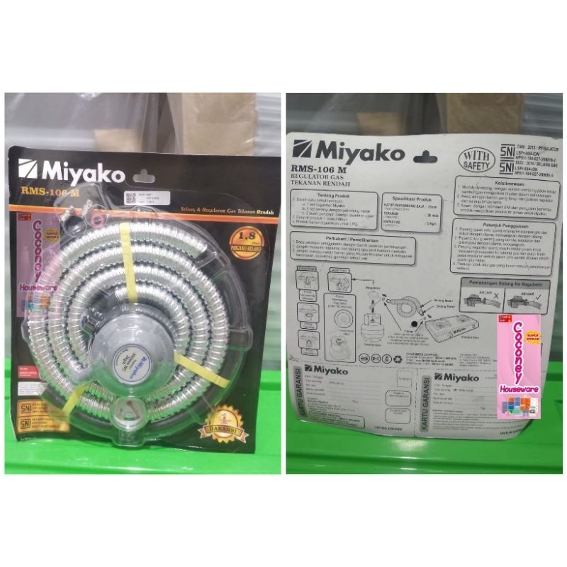 Selang Gas Miyako RMS-106M / Regulator Miyako / 1 Set Regulator dan Selang Gas Miyako