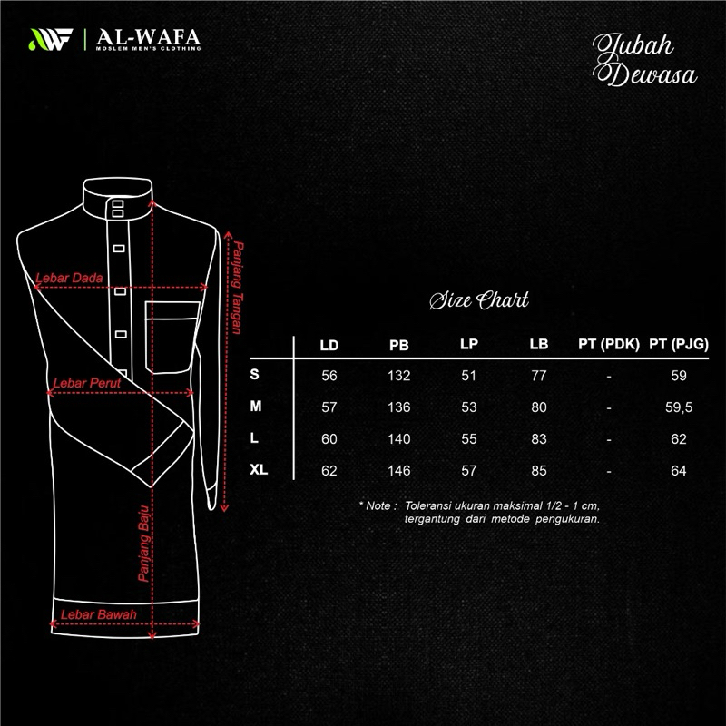 GARANSI GAMIS DEWASA PRIA JUBAH AL WAFA SIGANTURE